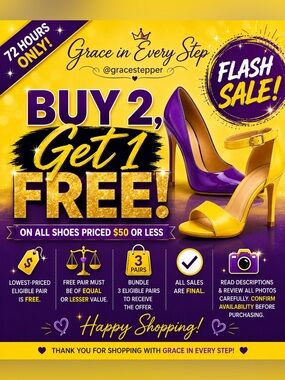 72 FLASH SHOE SALE ENDING ON THURSDAY JULY 30, 2026 AT 12 A.M.